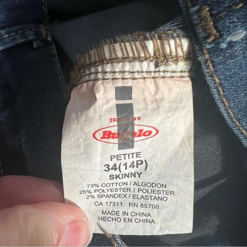 I Jeans by Buffalo Skinny Jeans Womens  14 Petite Stretch Blue Denim